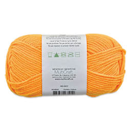 Needle Crafters Milk Cotton Yarn - Golden Yellow, back of the packaging showing care instructions

