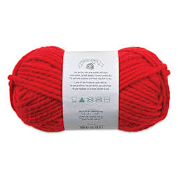 Needle Crafters Chunky Standard Twist Yarn - Cherry Red, back of the packaging