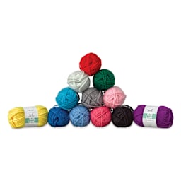 Needle Crafters Chunky Standard Twist Yarn, skeins stacked up on top of each other