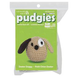 Leisure Arts Crochet Pudgies Kit - Doggy, 3" Height - front of packaging