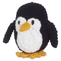 Leisure Arts Crochet Pudgies Kit - Penguin, 3" Height - finished example