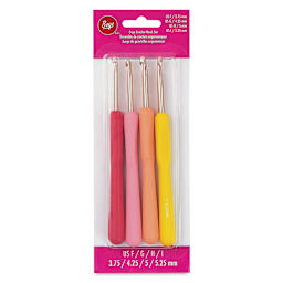 Boye Ergo Crochet Hooks - Set of 4, F/G/H/I, Warm Colors - front of packaging