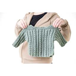 Lion Brand Local Grown Yarn finished small sweater example