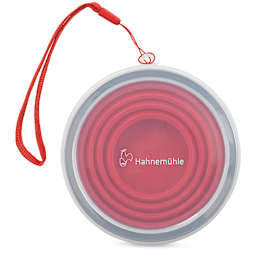 Hahnemühle Foldable Travel Water Cup, collapsed with cover on