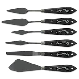 Blick Luna Palette Knife by RGM - Assorted, Set of 6, laid horizontally