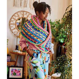 Premier Yarn Sweet Roll Bold Yarn - Summertime, 109 yds finished shawl example