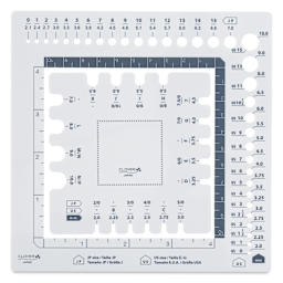 Clover Swatch Ruler & Needle Gauge close-up