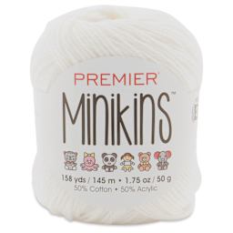 Premier Yarn Minikins Yarn - White, 158 yds