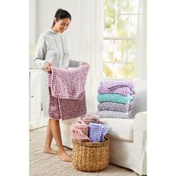 Premier Yarn Parfait XL Sprinkles Yarn - folding finished blanket examples