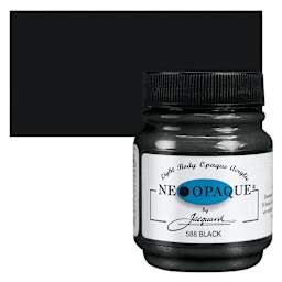 Jacquard Neopaque Acrylic - Black, 2.25 oz jar and swatch
