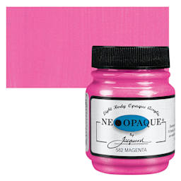 Jacquard Neopaque Acrylic - Magenta, 2.25 oz jar and swatch