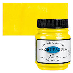 Jacquard Neopaque Acrylic - Yellow, 2.25 oz jar and swatch