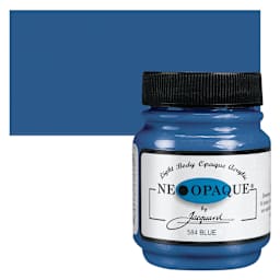 Jacquard Neopaque Acrylic - Blue, 2.25 oz jar and swatch