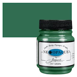 Jacquard Neopaque Acrylic - Green, 2.25 oz  jar and swatch