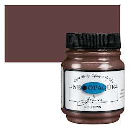 Jacquard Neopaque Acrylic - Brown, 2.25 oz jar and swatch