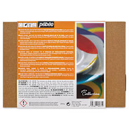 Pebeo Porcelaine 150 Paints - Initiation Set, Set of 10, 45 ml bottle back of box