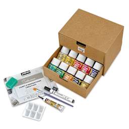 Pebeo Porcelaine 150 Paints - Initiation Set, Set of 10, open to show contents