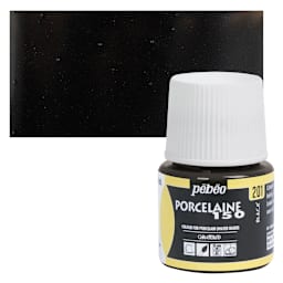 Pebeo Porcelaine 150 Paint - Chalkboard Black, Opaque, 45 ml bottle and swatch