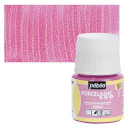 Pebeo Porcelaine 150 Paint - Shimmer Pink, Shimmer Opaque, 45 ml bottle and swatch