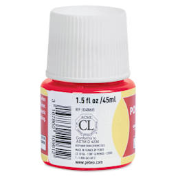 Pebeo Porcelaine 150 Paint - Scarlet, Transparent, 45 ml bottle (side)