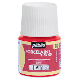 Pebeo Porcelaine 150 Paint - Scarlet, Transparent, 45 ml bottle