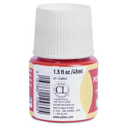 Pebeo Porcelaine 150 Paint - Coral, Transparent, 45 ml bottle (side)