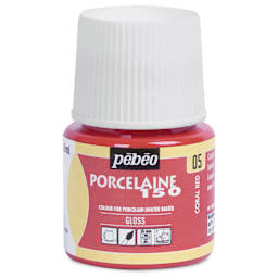 Pebeo Porcelaine 150 Paint - Coral, Transparent, 45 ml bottle