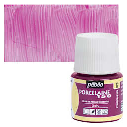 Pebeo Porcelaine 150 Paint - Etruscan Red, Transparent, 45 ml bottle and swatch