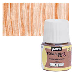 Pebeo Porcelaine 150 Paint - Copper Pink, Opaque, 45 ml bottle and swatch