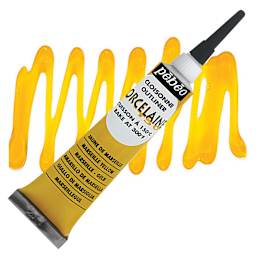 Pebeo Porcelaine 150 Outliner - Marseille Yellow, 20 ml tube and swatch
