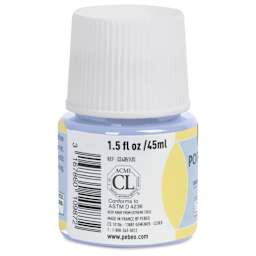 Pebeo Porcelaine 150 Paint - Pastel Blue, Opaque, 45 ml bottle (side)