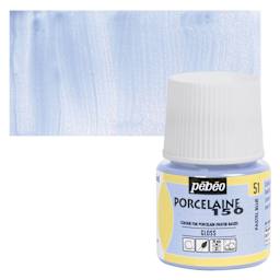 Pebeo Porcelaine 150 Paint - Pastel Blue, Opaque, 45 ml bottle and swatch