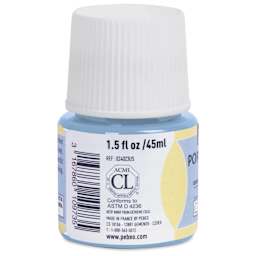 Pebeo Porcelaine 150 Paint - Opaline Blue, Opaque, 45 ml bottle (side)