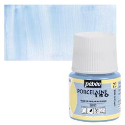 Pebeo Porcelaine 150 Paint - Opaline Blue, Opaque, 45 ml bottle and swatch