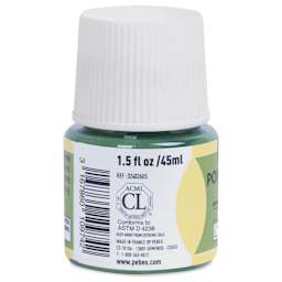 Pebeo Porcelaine 150 Paint - Malachite, Transparent, 45 ml bottle (side)