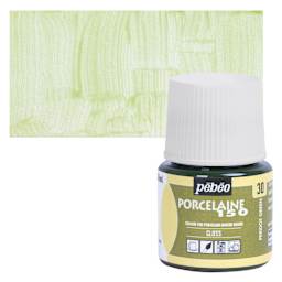 Pebeo Porcelaine 150 Paint - Peridot, Transparent, 45 ml bottle and swatch