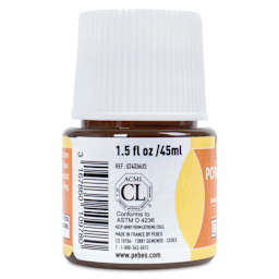 Pebeo Porcelaine 150 Paint - Amber, Transparent, 45 ml bottle (side)