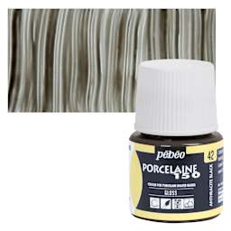 Pebeo Porcelaine 150 Paint - Anthracite, Transparent, 45 ml bottle and swatch