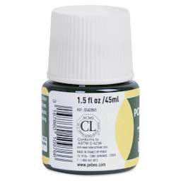 Pebeo Porcelaine 150 Paint - Bronze Green, Transparent, 45 ml bottle (side)