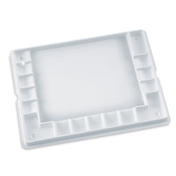 Tom Lynch Speedball Watercolor Palette - Top view of palette showing mixing area and 16 wells