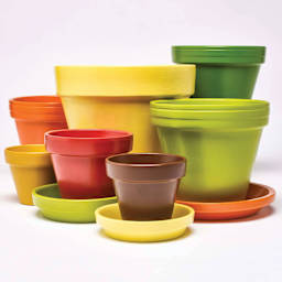 Mod Podge Clear Acrylic Sealer, Gloss finish on painted plant pots