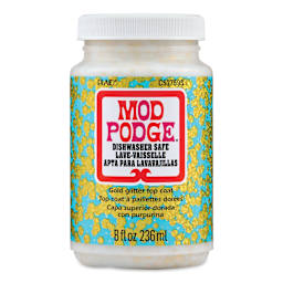 Mod Podge Dishwasher Safe Glitter Top Coat - 8 oz, front of jar
