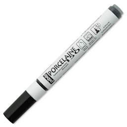 Pebeo Porcelaine 150 Paint Marker - Anthracite Black, Broad with cap on