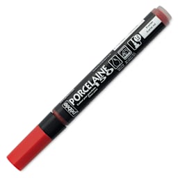 Pebeo Porcelaine 150 Paint Marker - Scarlet Red, Broad with cap on