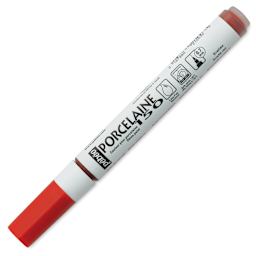 Pebeo Porcelaine 150 Paint Marker - Scarlet Red, Fine Point with cap on