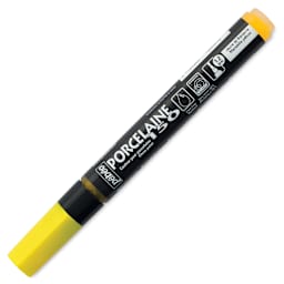 Pebeo Porcelaine 150 Paint Marker - Marseille Yellow, Broad with cap on