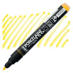 Pebeo Porcelaine 150 Paint Marker - Marseille Yellow, Broad marker and swatch