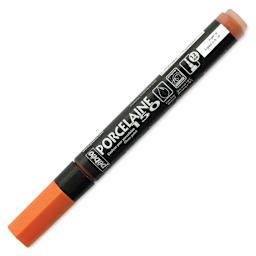Pebeo Porcelaine 150 Paint Marker - Agate Orange, Broad with cap on