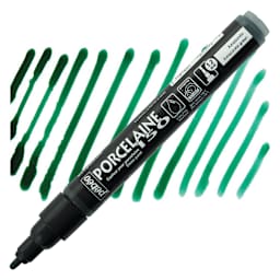 Pebeo Porcelaine 150 Paint Marker - Amazonite Green, Broad marker and swatch