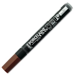 Pebeo Porcelaine 150 Paint Marker - Earth Brown, Broad with cap on